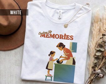 Mom and Child T-Shirt: Retro Artwork, Soft Cotton Unisex Tee