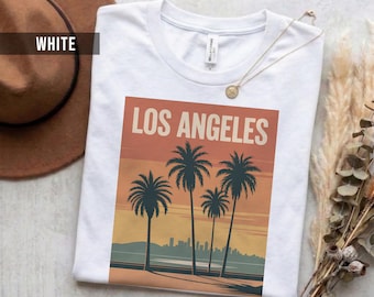 Camiseta con diseño retro de Los Ángeles, algodón suave (unisex, tallas S-2XL)