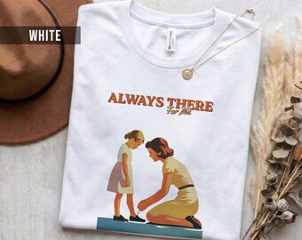 Mom and Child T-Shirt, Retro Artwork (Unisex S-2XL, Soft Cotton)