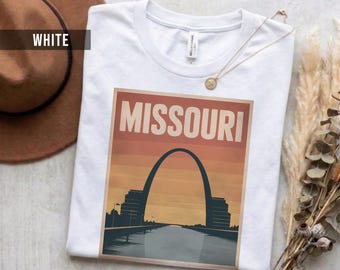 Camiseta retro de Missouri, algodón suave (unisex, tallas S-2XL)