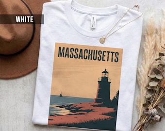 Camiseta retro de Massachusetts: estilo vintage informal (unisex, tallas S-2XL)