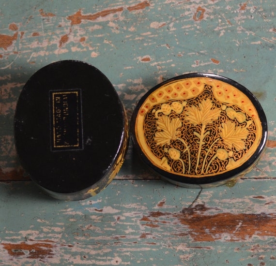 Mini Hand Painted Box With Leaf Pattern - image 5