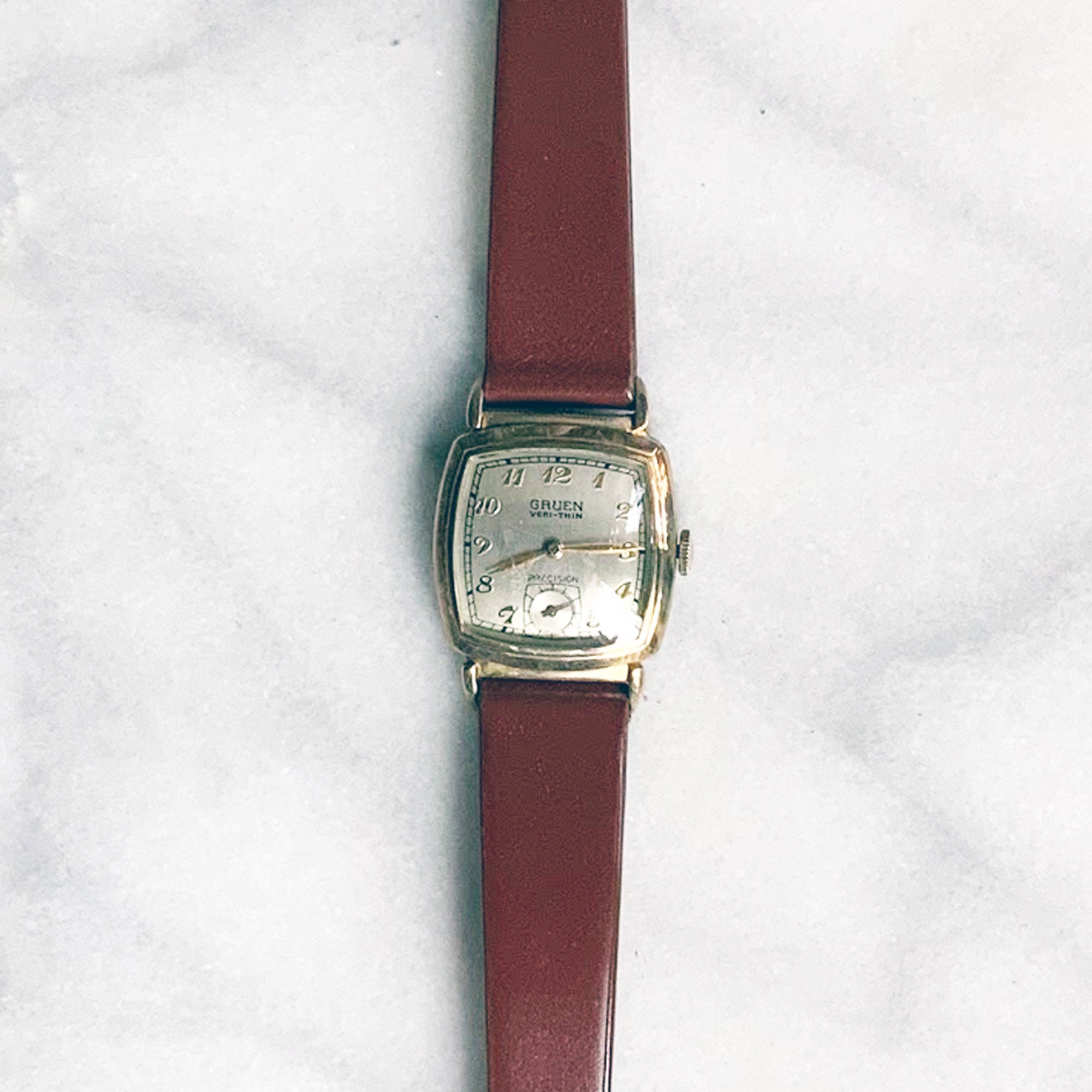 GRUEN VERI-THIN PRECISION 1940'S Cal.405 17Jewels 10金張り アンティーク ビンテージ ウォッチ スイス製 手巻き メンズ 腕時計 Gruen Pan American Mens Vintage Watch: 1940s WWII Pilot\u0027s 24-hour