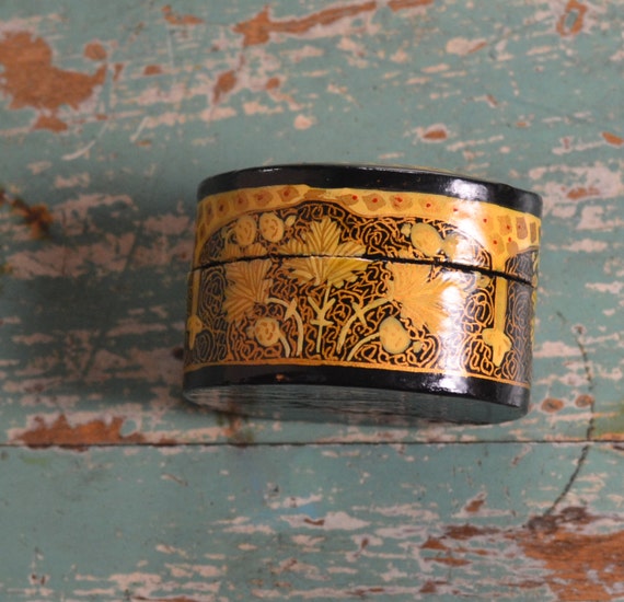 Mini Hand Painted Box With Leaf Pattern - image 3