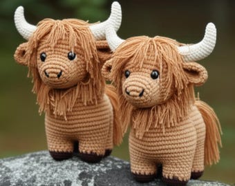 Schema per realizzare un amigurumi di mucca delle Highlands all'uncinetto – Peluche fai da te (Guida in PDF)