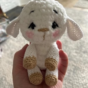 Crochet Lamb Pattern, Amigurumi Sheep Tutorial, DIY Plush Stuffed Animal Pattern, PDF Easy Crochet Pattern, Cute Nursery Toy Crochet