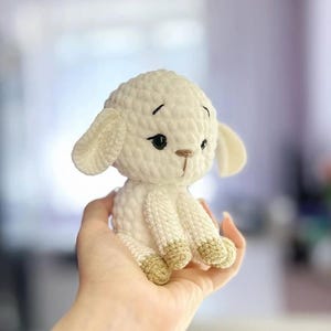 簡単な子羊の編みぐるみ編み図 - かわいいぬいぐるみのDIYチュートリアル、初心者向け、PDFの即時ダウンロード