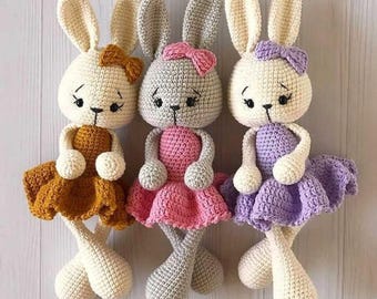 Bunny Amigurumi Crochet Pattern – Easy Crochet Rabbit Toy PDF – Soft Plushie for Beginners – Instant Download