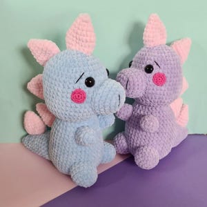Crochet PATTERN Dino, no sew amigurumi, Amigurumi tutorial PDF in English