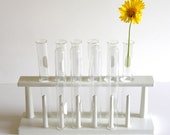 Vintage White Plastic Test Tube Rack Holder, Laboratory Supplies
