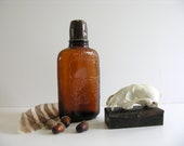 Spiderweb Antique Whiskey Bottle Spider Cobweb Amber Brown Embossed Glass