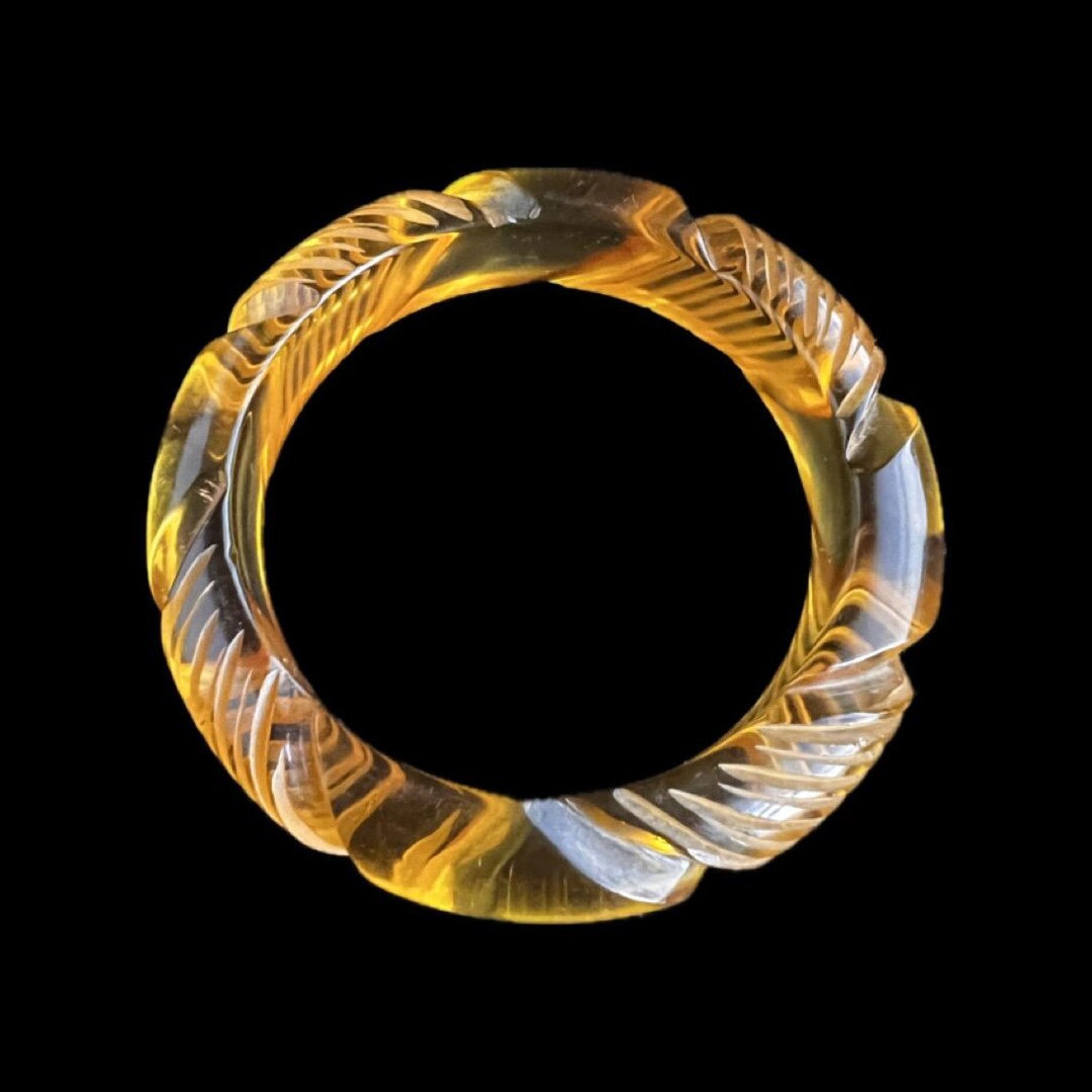 Prystal Bakelite Prystal Bracelet Art Deco Vintage Apple Juice Gold Bangle - Etsy