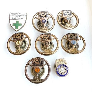 Safe Driving Pins Markel Trucking Insurance Ace Driver 2-7 year +2 Others 1950’s