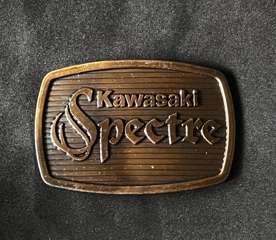 Kawasaki Spectre Motorcycle Belt Buckle Vintage Brass