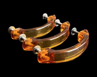 Bakelite Drawer Pulls Vintage Apple Juice Golden Clear