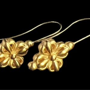 Vintage Anne Klein Earrings Matte Gold Tone Pierced