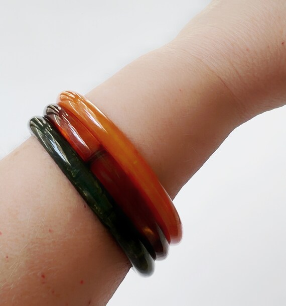 Bakelite Stack Bracelets Stacking Bangles Fall Au… - image 5