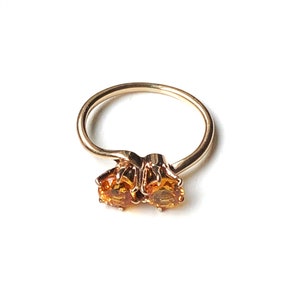Vintage 14K Gold Citrine Toi Et Moi Bypass Ring Fine Jewelry Size 4 1/2 image 8
