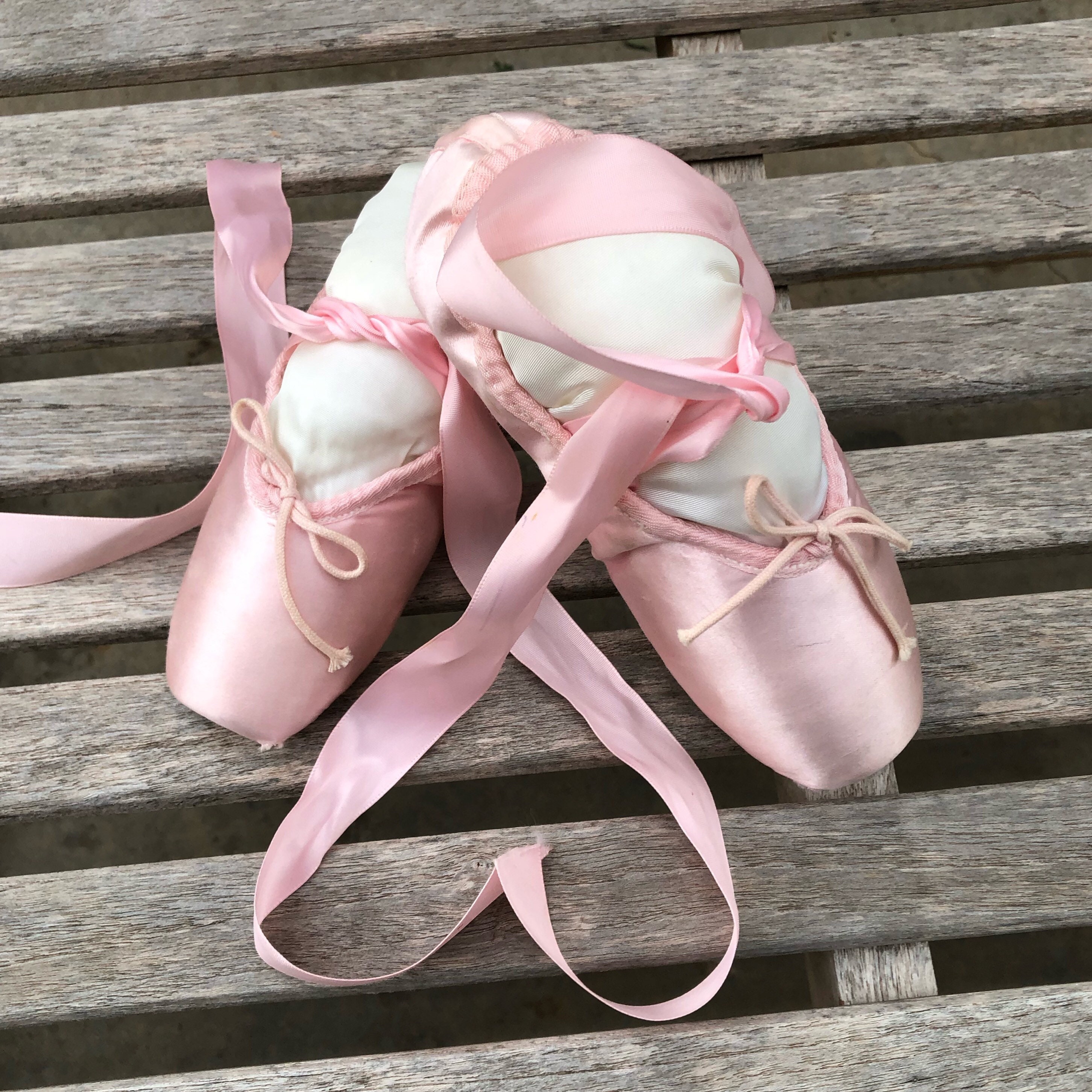 Download Vintage Pointe Shoes Pink Ballet Slippers