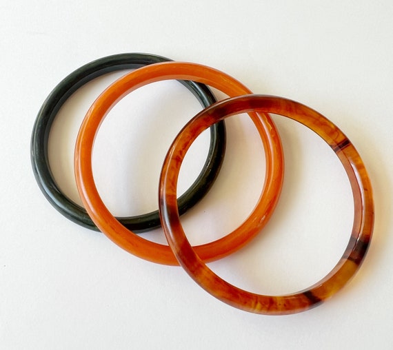 Bakelite Stack Bracelets Stacking Bangles Fall Au… - image 3
