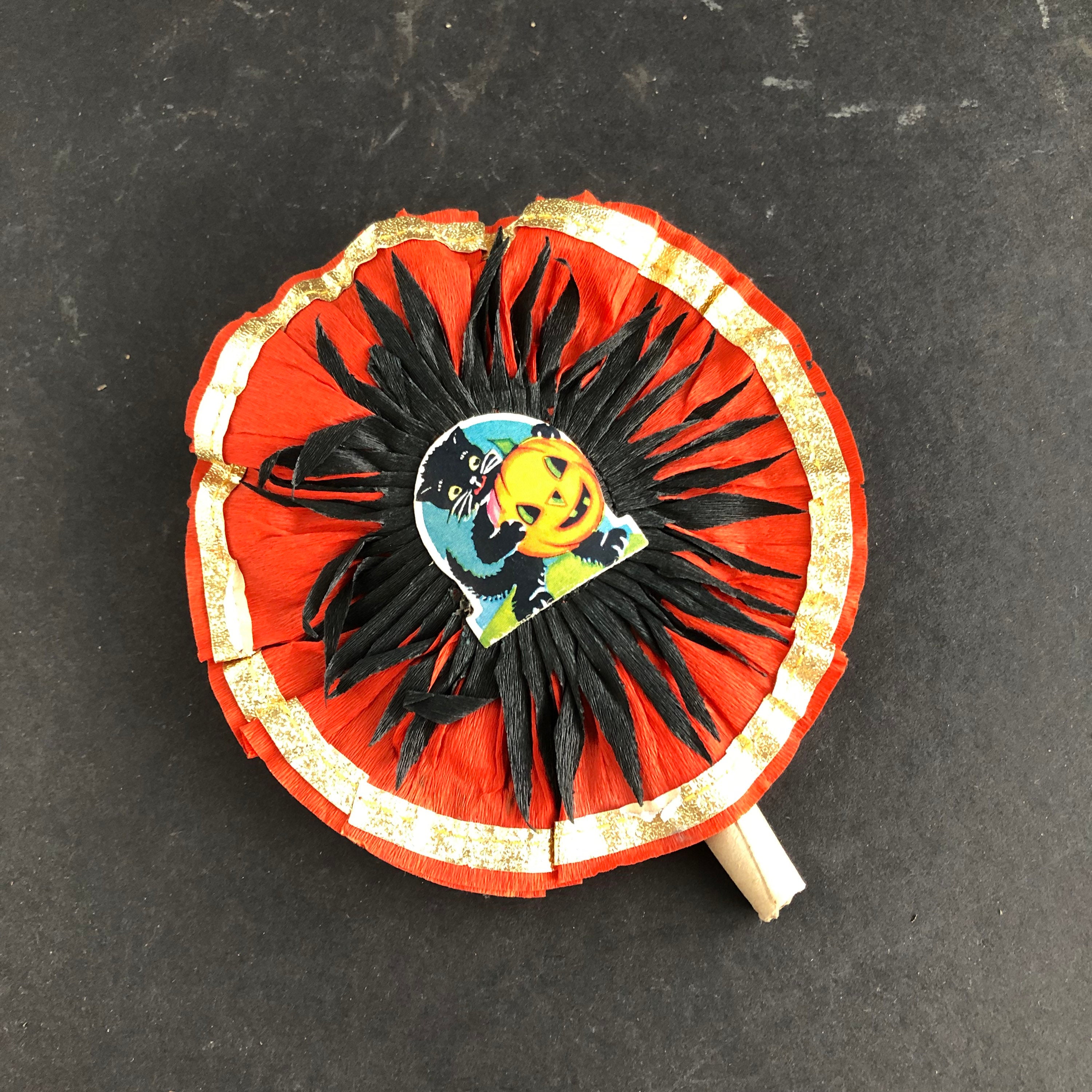 ANTIQUE GERMAN CREPE PAPER FLOWER TRUMPET NOISE-MAKER ADULT'S HALLOWEEN PARTY 