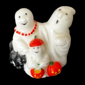 Vintage Avon Halloween Ghost Family Decoration: Glow in the Dark Black Cat