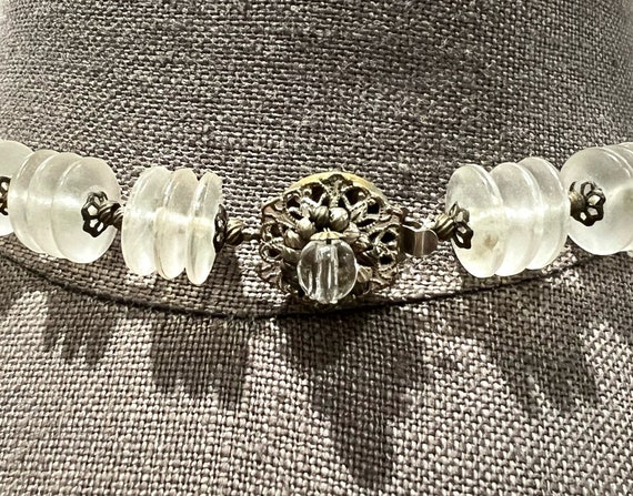 Signed Miriam Haskell Lucite Bead & Rhinestone Ro… - image 8