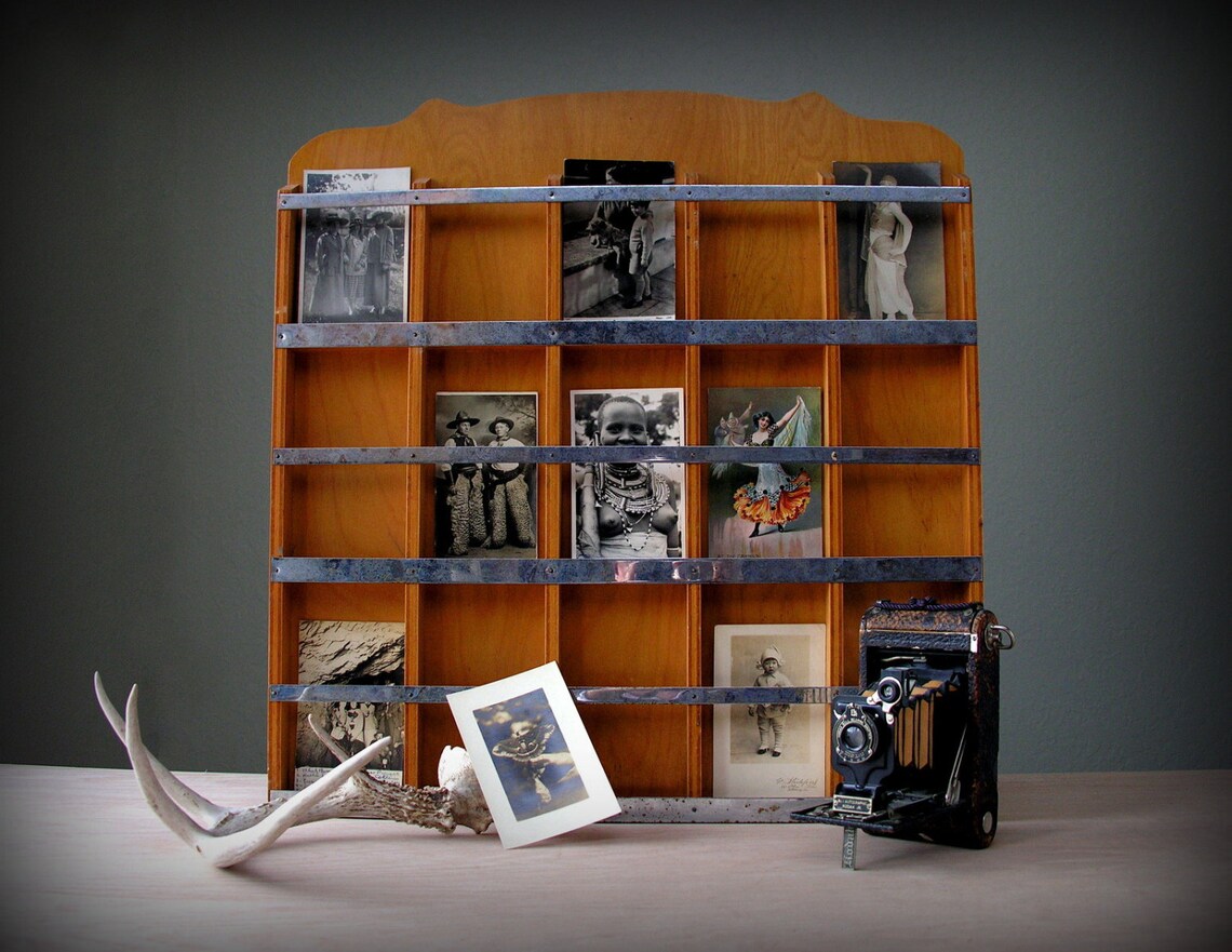Vintage Postcard Display Wall Rack Photo Card Organization Etsy