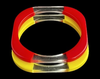 Pair of Square Bangle Bracelets Vintage