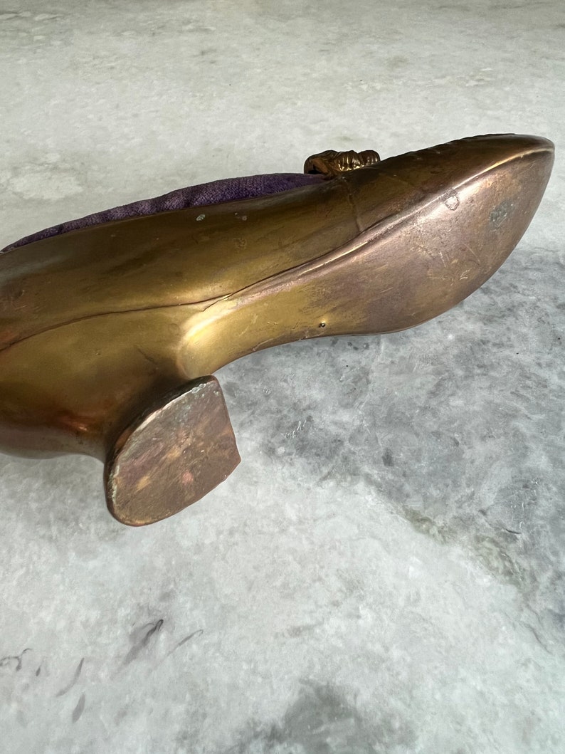 Antique Pincushion Large Victorian Shoe Purple Velvet Etsy