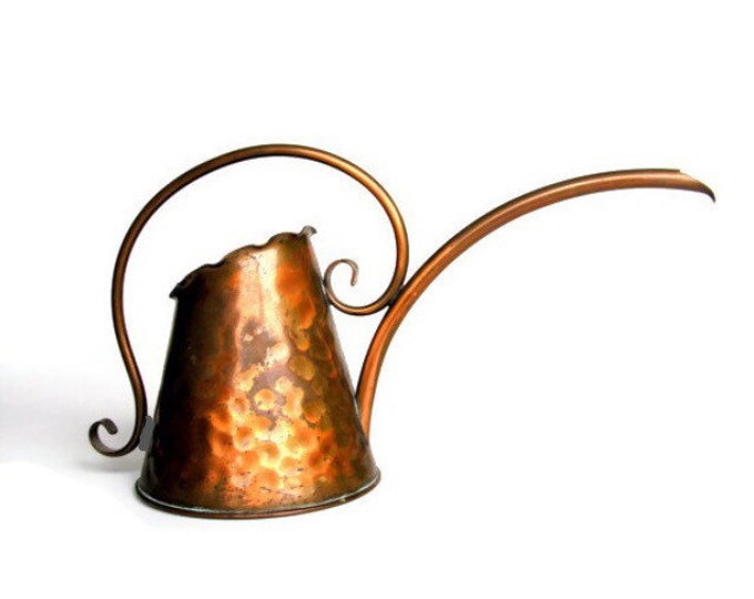 Copper Watering Can Vintage Gregorian Hammered Rustic Finish Etsy