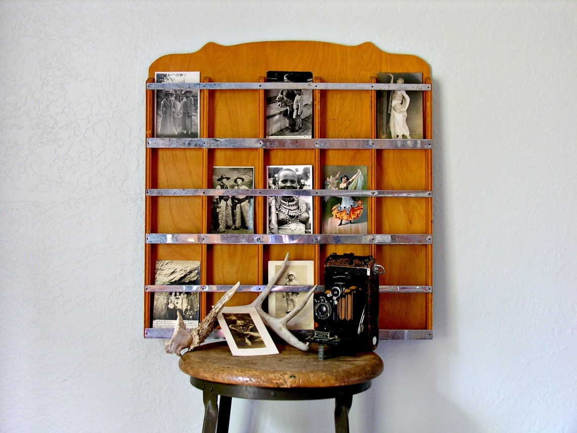 Vintage Postcard Display Wall Rack Photo Card Organization Etsy