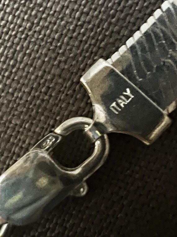 Heavy Silver Herringbone Chain Thick Vintage Ster… - image 4