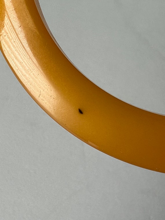 Bakelite Bracelet Spacer Bangle Golden Yellow Kni… - image 3