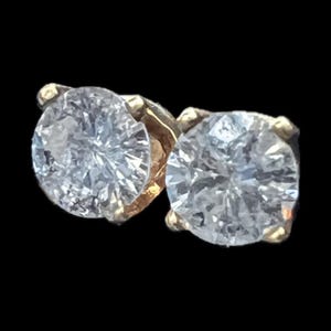 1/3 Carat Diamond Earrings Vintage 14k Gold Studs
