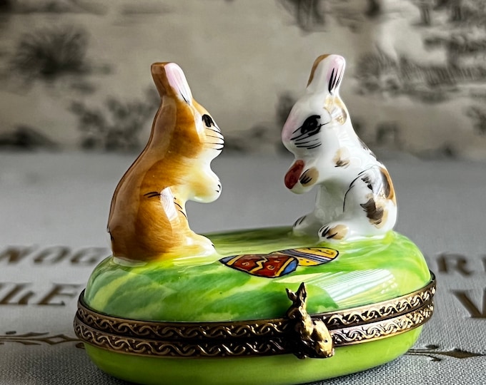 Limoges Box Easter Bunnies Rabbits Eggs