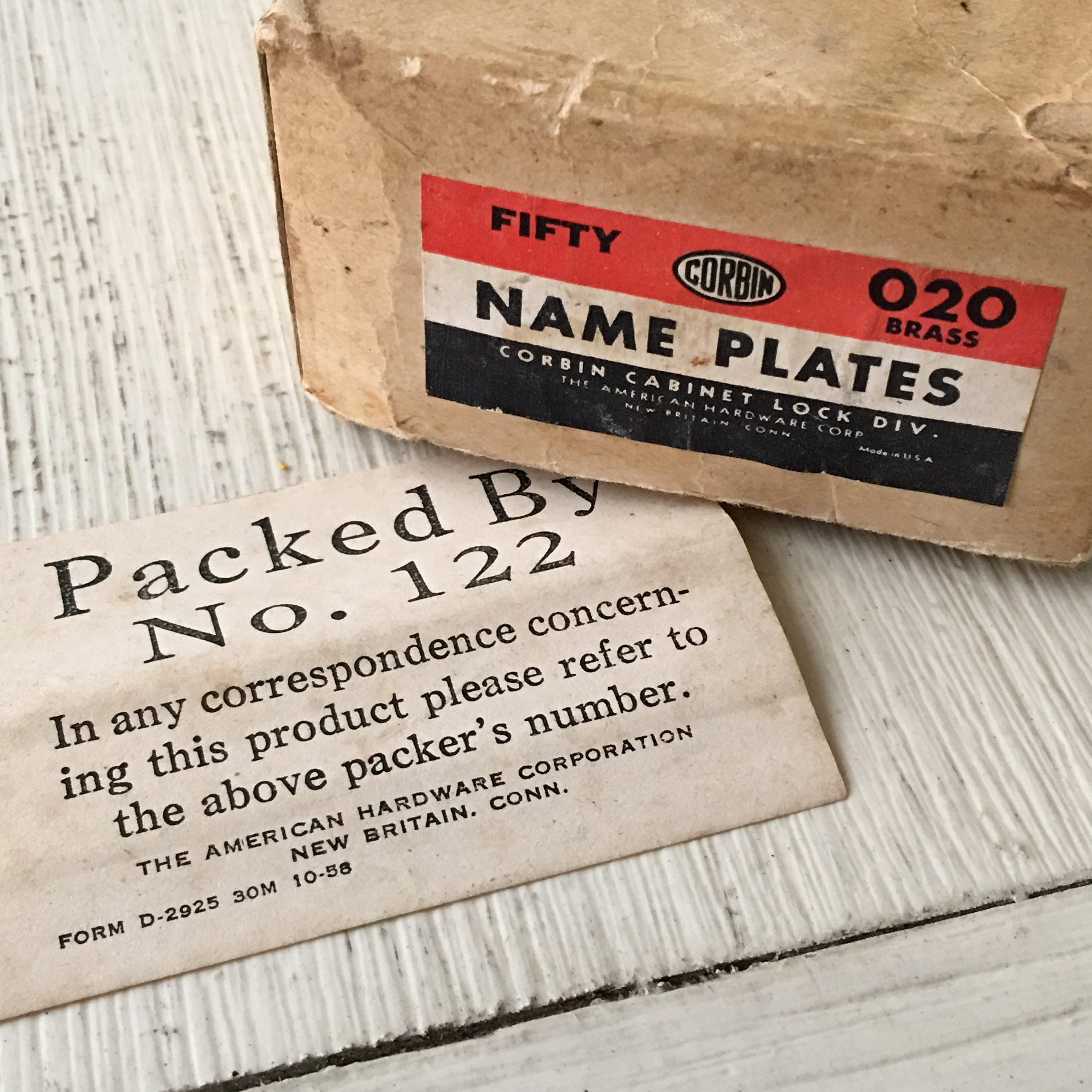 Vintage Brass Label Holders File Drawer Name Plates