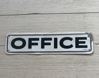 Vintage Metal Sign Office Black & White Industrial Decor Signage