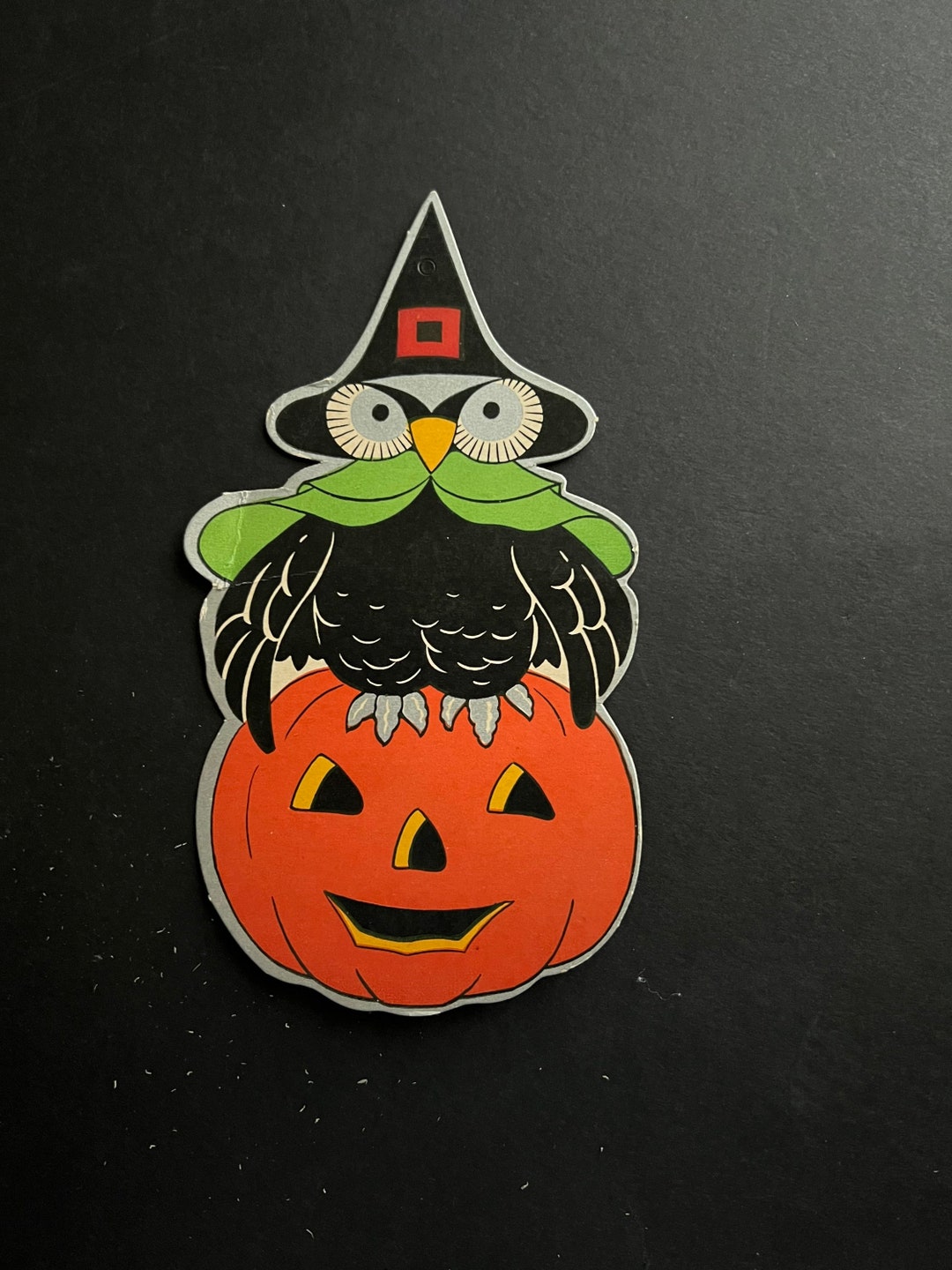Owl Jack O’lantern Die Cut Vintage Halloween Ephemera Decoration Etsy