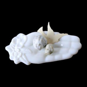 Milk Glass Hand Dish Avon Vintage White Milkglass Tray