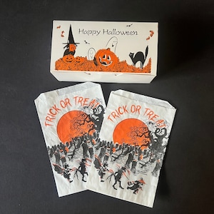 Halloween Goodie Candy Bags & Box Vintage Trick or Treat Ephemera
