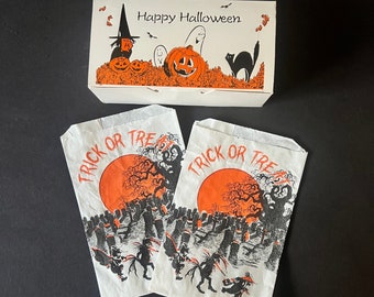 Halloween Goodie Candy Bags & Box Vintage Trick or Treat Ephemera