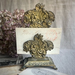 Bronze Letter Holder Calling Card Rack 19th Century