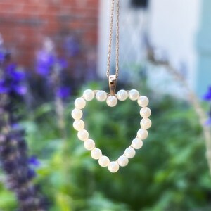 Luminous Pearl Heart Pendant 14k Gold Vintage Sentimental Jewelry - Etsy