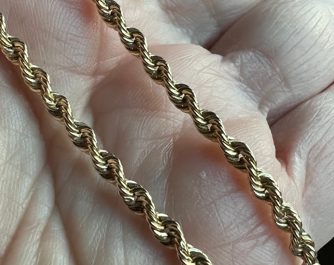 14k Gold Thick Rope Chain 25” Necklace