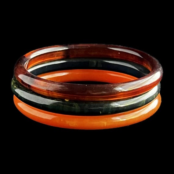 Bakelite Stack Bracelets Stacking Bangles Fall Au… - image 1
