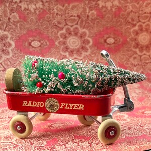 Rádio Flyer Tin Toy Red Wagon Vintage Metal Miniatura Rádio Steel & Mfg Co Ad