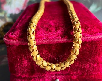 Long Link Chain Flapper Length Necklace Vintage Gold Tone