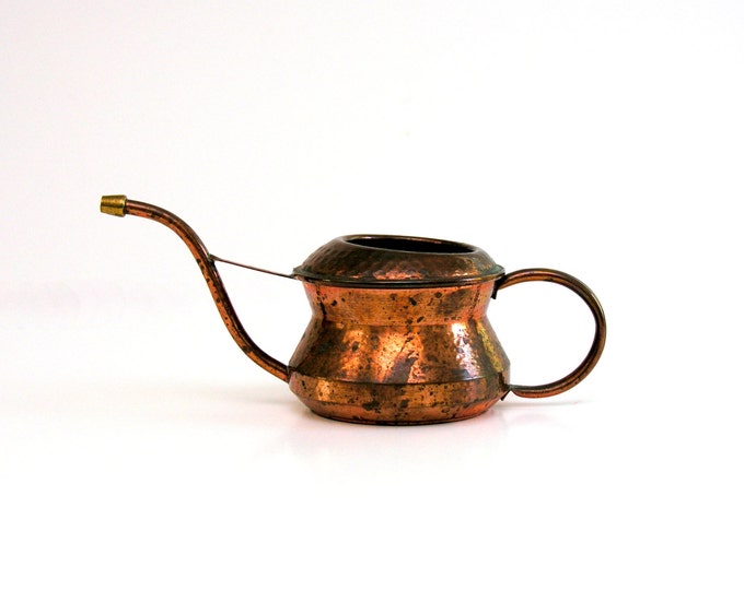 Copper Watering Can Brass Vintage Hammered Rustic Finish Etsy Etsy