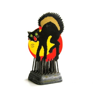 Black Cat Arched Back Halloween Sticker Vintage Gummed Seal image 4